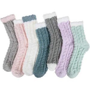 6-7 Pairs Womens Winter Fuzzy Socks Cozy Fluffy Socks Warm Fuzzy Christmas Socks